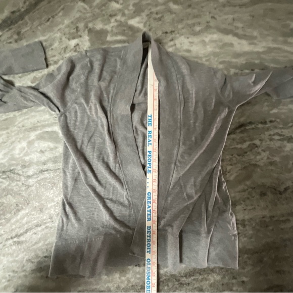 J. Crew Pima Cotton/Wool open cardigan gray sweater size medium (A1) - Picture 5 of 7